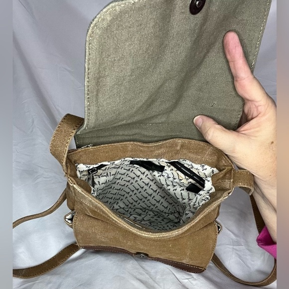 Mona B Oakley Bag, Natural Crossbody, Sz 10”x8”x3”, Sturdy Canvas Bag, NWOT, T5 - Picture 5 of 10